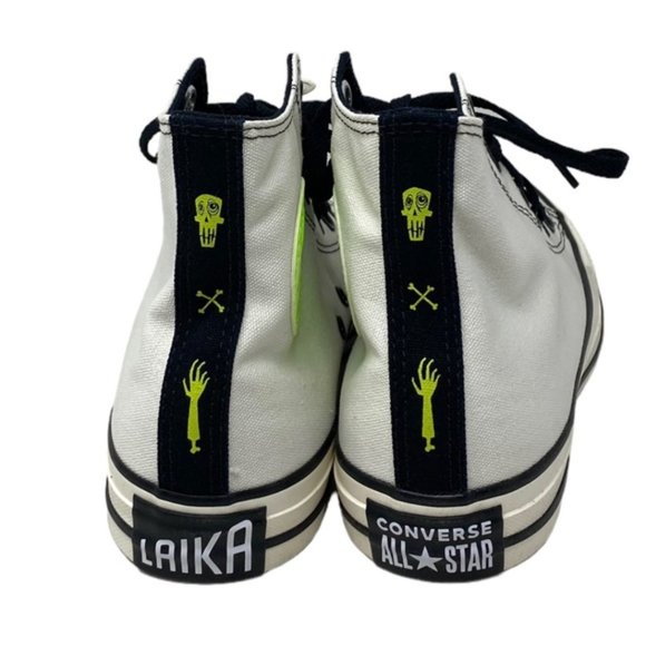 Converse Ctas High Top Sneakers Women Canvas White Black Custom A05960C-WWBLWBLG - Picture 4 of 10